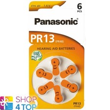 6 Panasonic PR13 PR48 Hör Hilfe batteries 1.4V Zink Luft Kein Mercury 2027