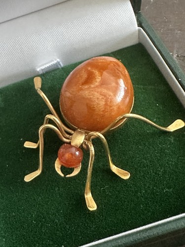 Gold spinne brosche mit - spinne,