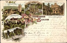 Litho Auerbach Bensheim an der Bergstraße in Hessen, Schloss,... - 3689772
