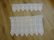 Sehr schöne gehäkelte Scheibengardinen, Baumwolle, Set, 90 bzw. 94 cm, TOP