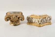 P54O56- Holz Sockel Kapitell und Zierelement gestuckt 19.Jh