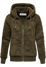 Damen Teddy Sweatjacke Plüsch Hoodie Pullover Zipper Jacke RD-015