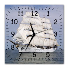 BM Wanduhr 30 cm x 30 cm  leises Uhrwerk Funkuhrwerk Segelboot Meer 9396-1 SZ