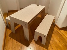 OSKARatWORK Schreib/Designertisch für Kinder mit Ablage mit 2 Bänken von Perludi