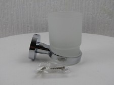 Zahnputzbecher Glas mit Wandhalterung Crom