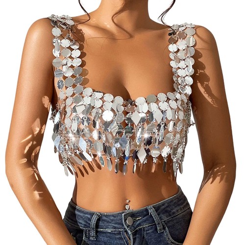 Pailletten crop top - crop,