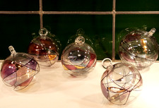 5 Deko Fenster hänger Kugeln Nagel K&K Styling Hochemaille Dm 8-9,5 cm