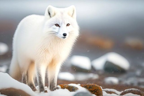Wandbild weißer polarfuchs - weißer,