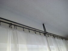 2 Gardinenstangen Eisen Schmiedeeisen rund+3 Deckenhalterungen Handarbeit 3,80 m