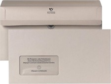Briefumschläge mit Fenster (1000 Stück) 235x125 mm Selbstklebend 80g/qm Grau