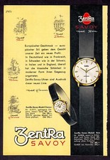 3w7480/ Reklame von 1960 – Armbanduhren von ZentRa SAVOY – Modell: Rom