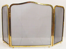 Hochw. Vintage Feuerschutzwand Messing Funkengitter Kaminschirm Funkenschutz