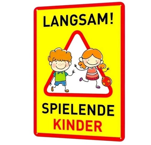 Aluschild bitte langsam fahren - aluschild,