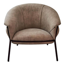 BD Barcelona Sessel Grasso Textil Leder V19 T Moro Rustico Grau Beige 