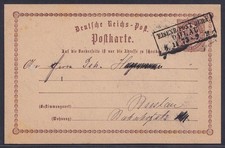 75762) EISENB. POST-BUR. V OHLAU Schlesien nachverwendeter Stempel 1873 auf Post