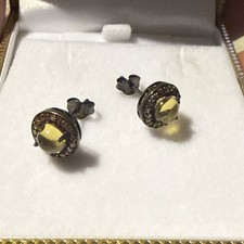 Citrin Cabochon Gelb Silber