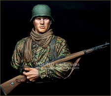 Young Miniatures - Young German Infantryman WWII - 1/10th Resin Bust - YM18101