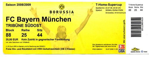 Ticket supercup 2008 borussia - supercup,