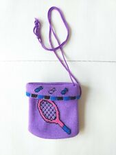 Retro Handy Tasche Handysocke Stoff  lila Motiv Tennis 