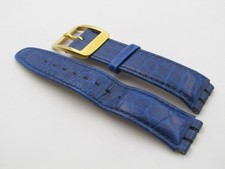 SWATCH IRONY LEDERARMBAND "HANDSOME PRINCE / BLAU" (A334) -MIT EDELSTAHLSCHLIEßE