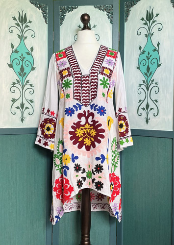 Besticktes baumwollkleid - baumwollkleid, im