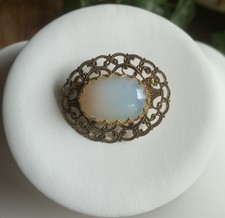 Antike Gablonzer Brosche Amer. Double, 60iger Jahre, Glasstein.      !146