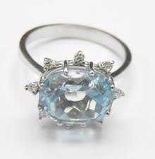 Weißgold Ring Aquamarin Topas