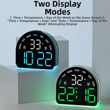 Multifunktionale Tischuhr mit LED-Umgebungslicht und Temperatureinstellungen