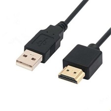 1 x HDMI-auf-USB-Kabel, USB-auf-HDMI-Stecker-Netzteilkabel, reines Kupfer 0,5 m