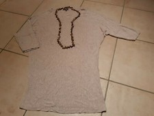 Longpullover 3/4Arm Damen + Kette, Feinstrick, hell beige, Gr. 38, Street One