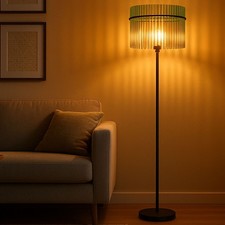 Stehlampe Stehleuchte Beistelllampe Retro LED Wohnzimmerlampe Glas grün H 152 cm