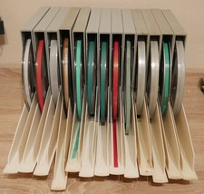 13 verschiedene Tonbänder 18cm mit Kunststoff Archivbox
