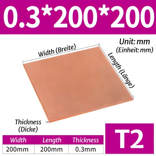 Kupferplatte 3mm 5mm 0 6mm - 0,3mm, 0,5mm