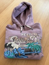 Superdry Hoodie Damen, Größe 38, Lila Kapuzenpullover