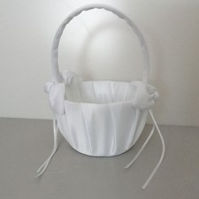 Streukörbchen Satin Blumenkinder Blumenkörbchen Streukorb Weiss Hochzeit