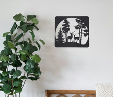 Hirsch im Wald Wanddeko