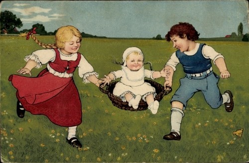 Junge und mädchen - ak,