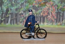 antike Zinnfigur - Polizist mit Fahrrad um 1900 , Heyde?, Fabrikbemalung