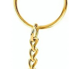 50 Golden Polierte DIY -Schlüsselbund -Ringe Metallschlüsselringe Ketten Für
