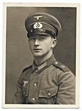 Foto, Portrait Junger WH Soldat Inf.Regt.19 Uniform Schirmmütze, ROSENHEIM, 2WK