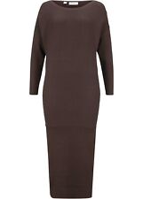 Strickkleid mit Fledermausärmeln Gr. 36/38 Dunkelbraun Mini Freizeitkleid Neu