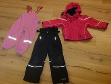 SCHNEEANZUG 3tlg. Matschhose Winterjacke Kinder Jacke Rosa Schwarz Pink Gr. 104