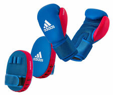adidas Kinder Boxing Kit 2: 8oz Boxhandschuhen und Box-Pratzen, Blau-Rot, Boxen