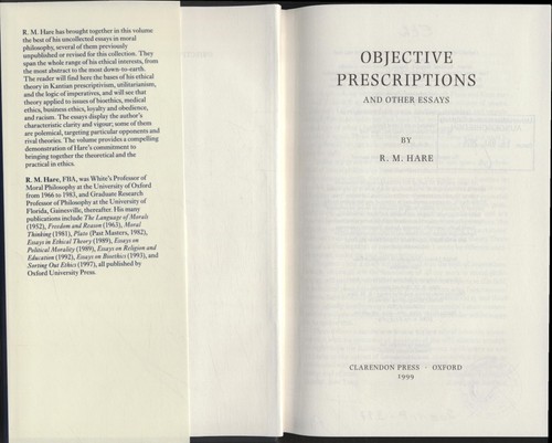 Objective prescriptions and - prescriptions:,