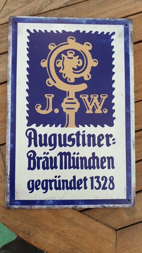 Blechschild augustiner bräu - blechschild,