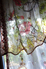 Prächtiges Tuch Volar Vorhang Behang Deko 115x230 cm Stickborten Festonrand