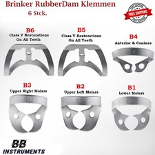 Kofferdam Set 6-tlg – Brinker Klemmen & Lochzange Universal Dental Endodontie