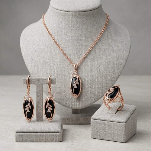 Schmuckset großer schwarzer - schmuckset,