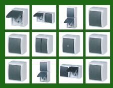 Feuchtraum Aufputz Steckdosen Schalter Kombination Doppelsteckdose AP IP44 REV