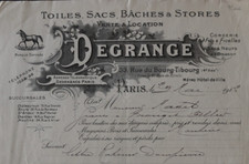 Rechnung 1912 PARIS Markise